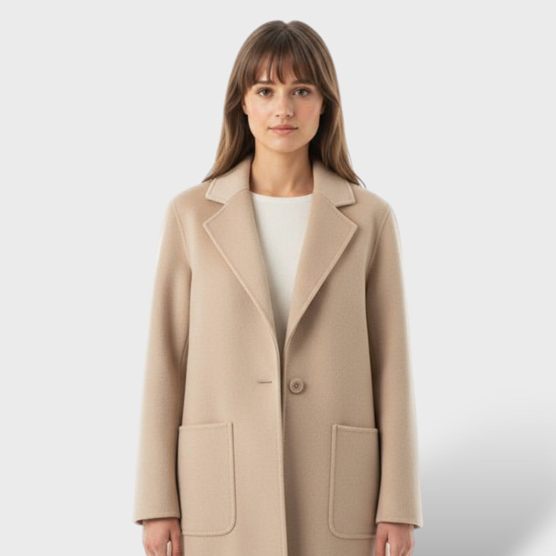 Abrigo de lana estilo coreano para mujer