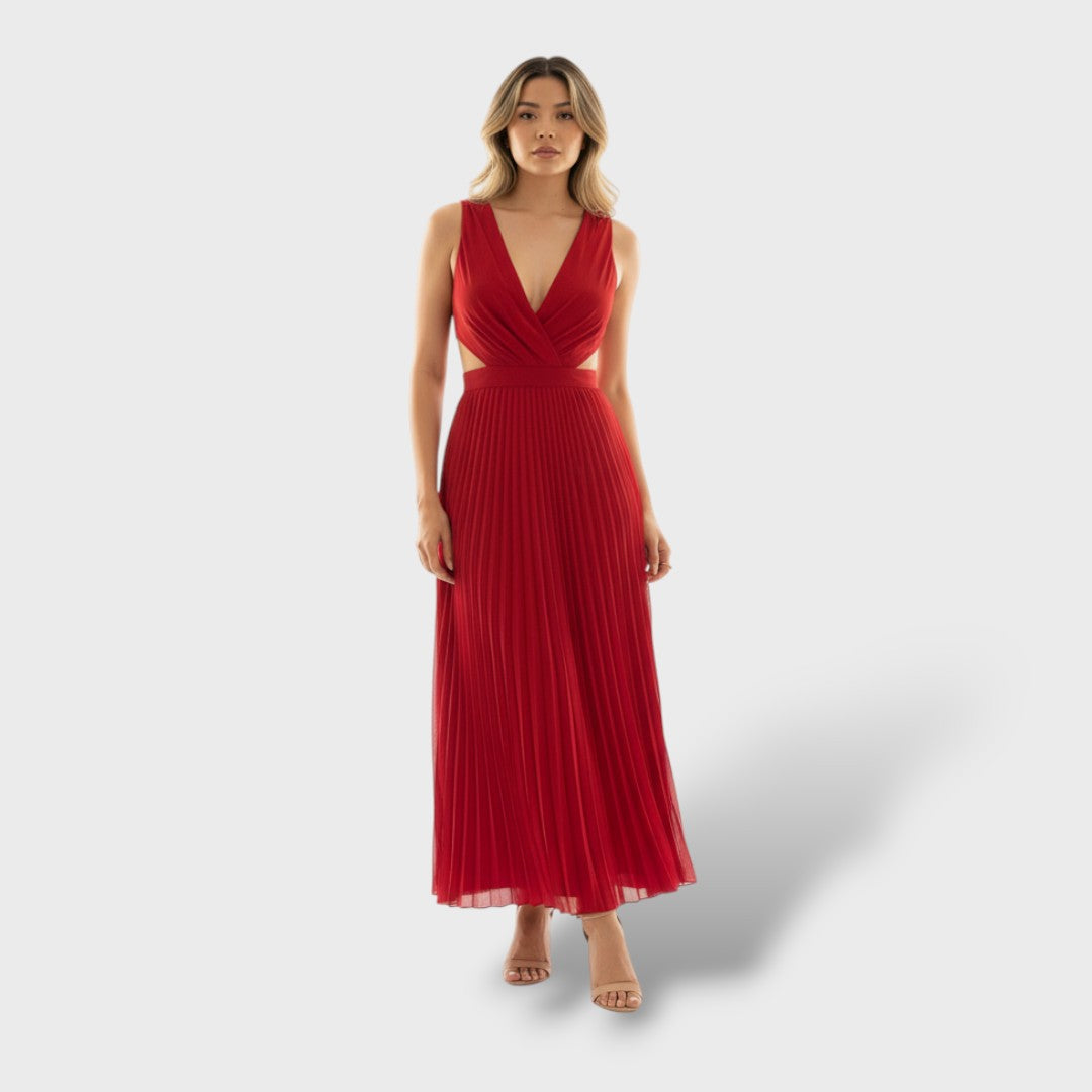 Vestido largo plisado elegante