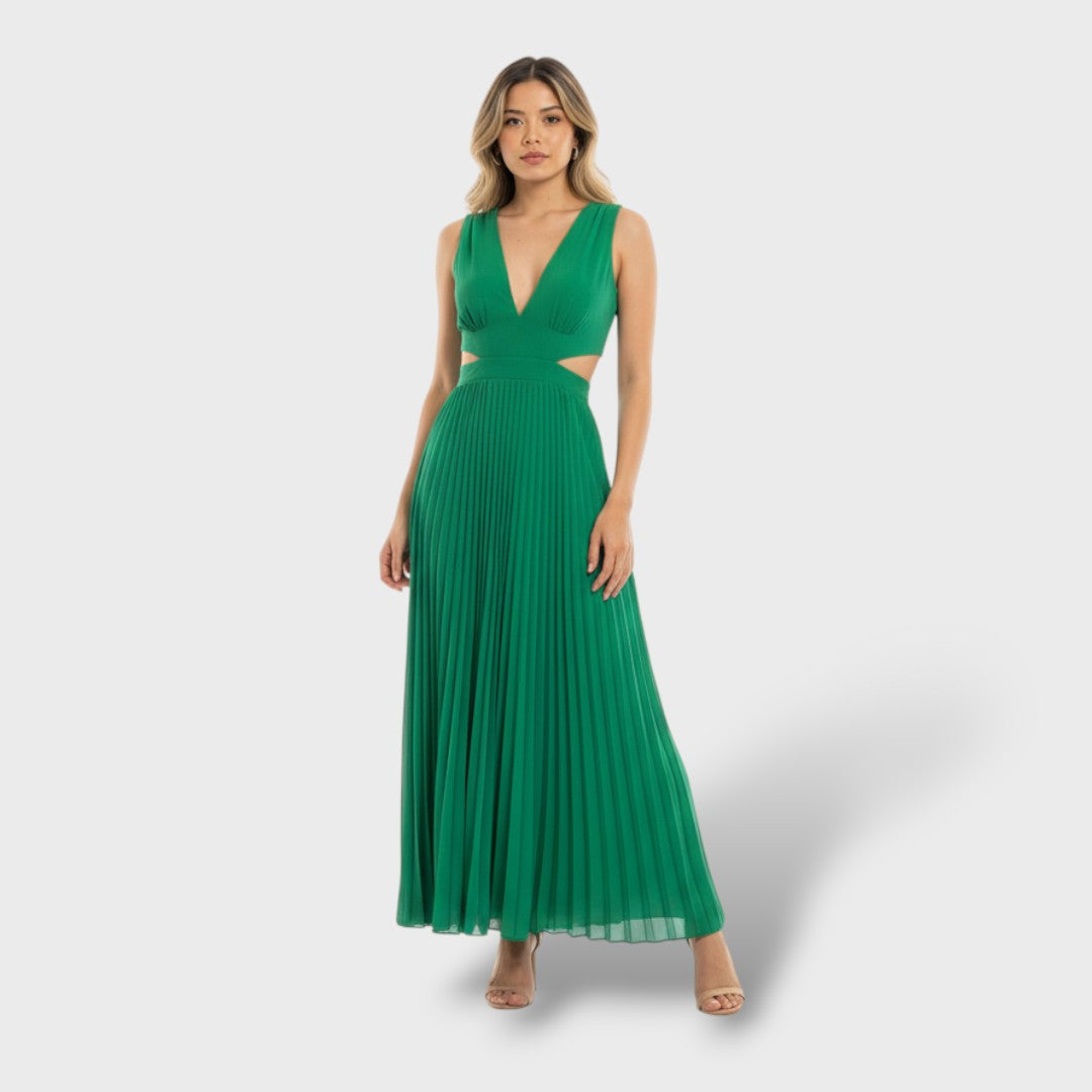 Vestido largo plisado elegante