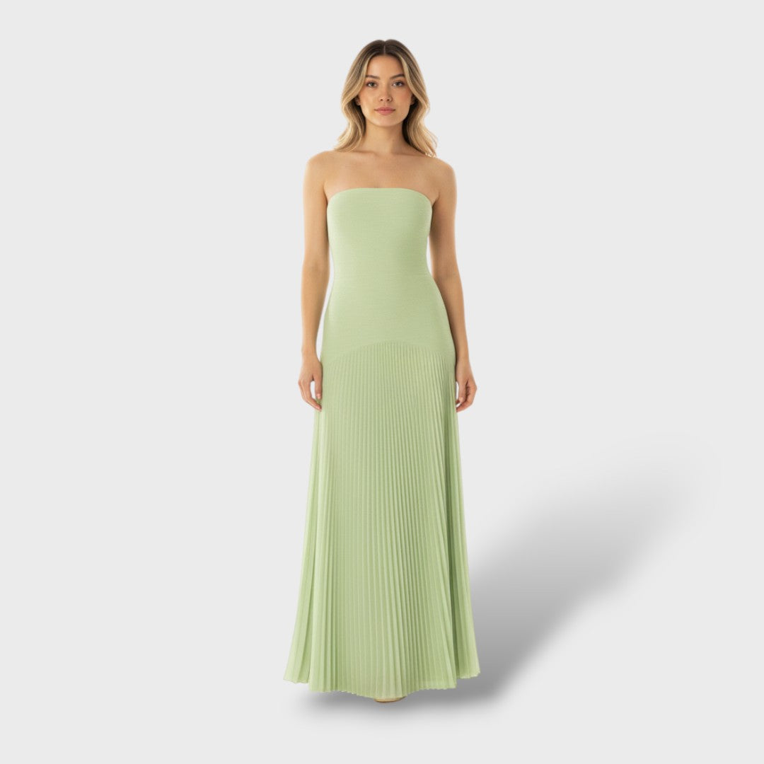 Vestido largo sin mangas de cintura baja