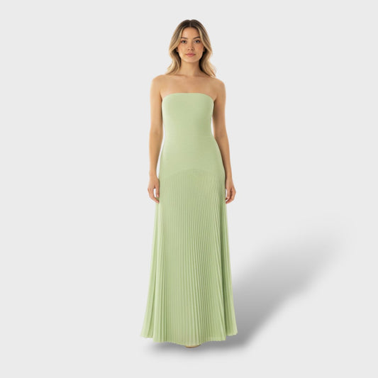 Vestido largo sin mangas de cintura baja