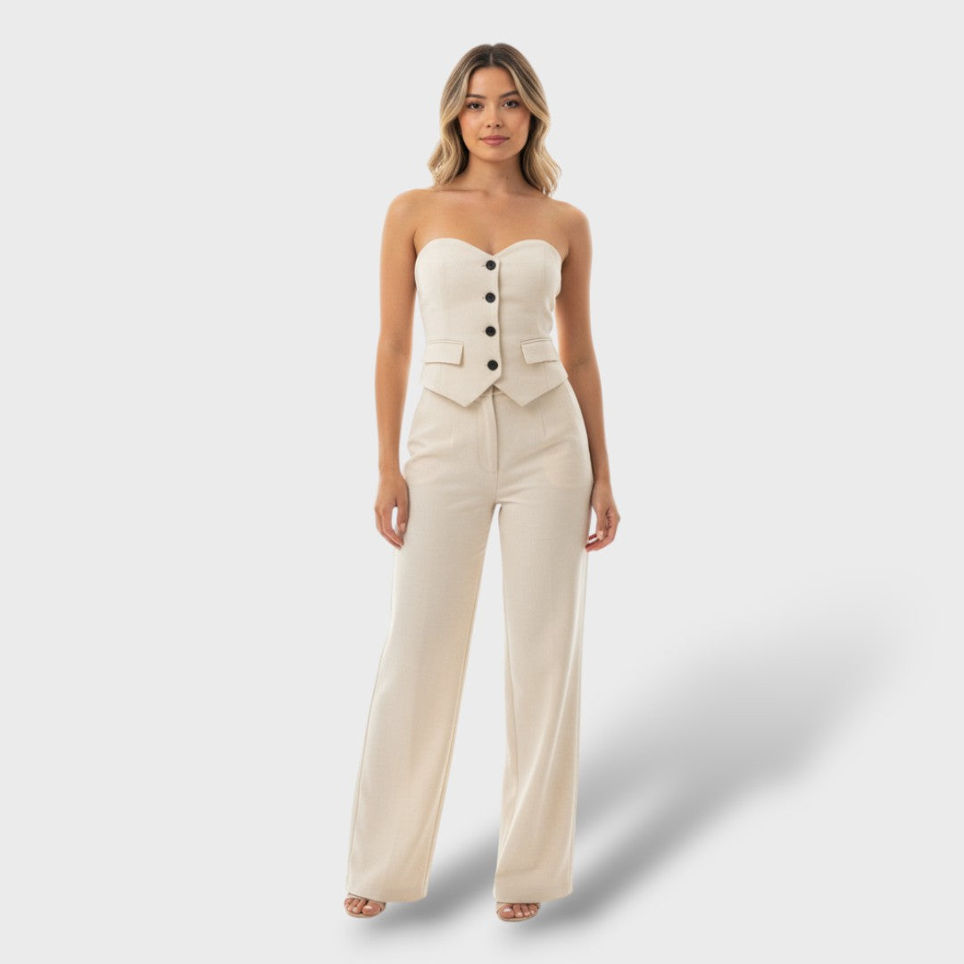 Conjunto de top y pantalón ancho