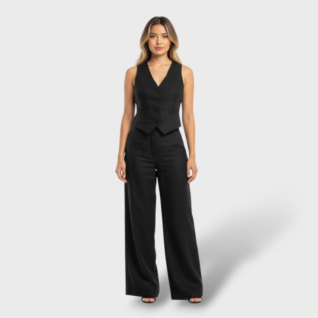 Conjunto casual de algodón y lino