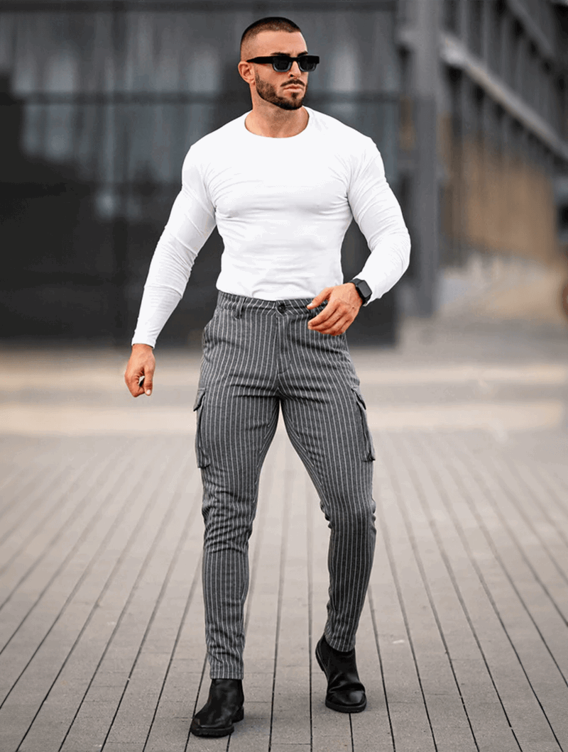 Vittorio | Pantalones slim fit grises