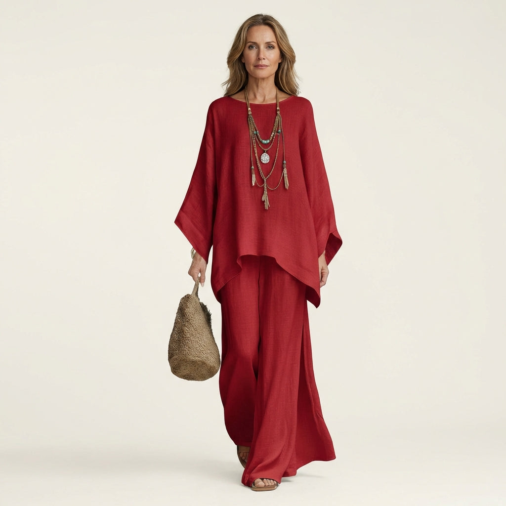 Conjunto bohemio de lino
