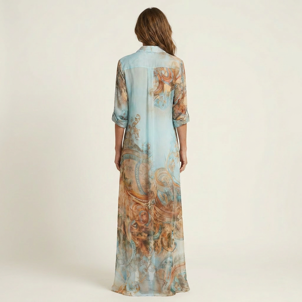 AliceLeon | Vestido camisero largo de seda
