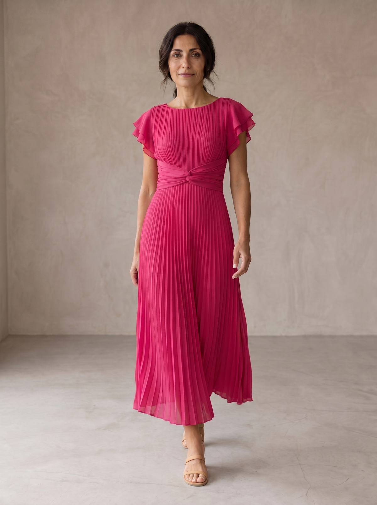 Seraphina | Vestido largo plisado con cinturón
