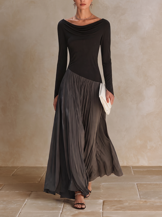 REAL | Vestido largo plisado exclusivo