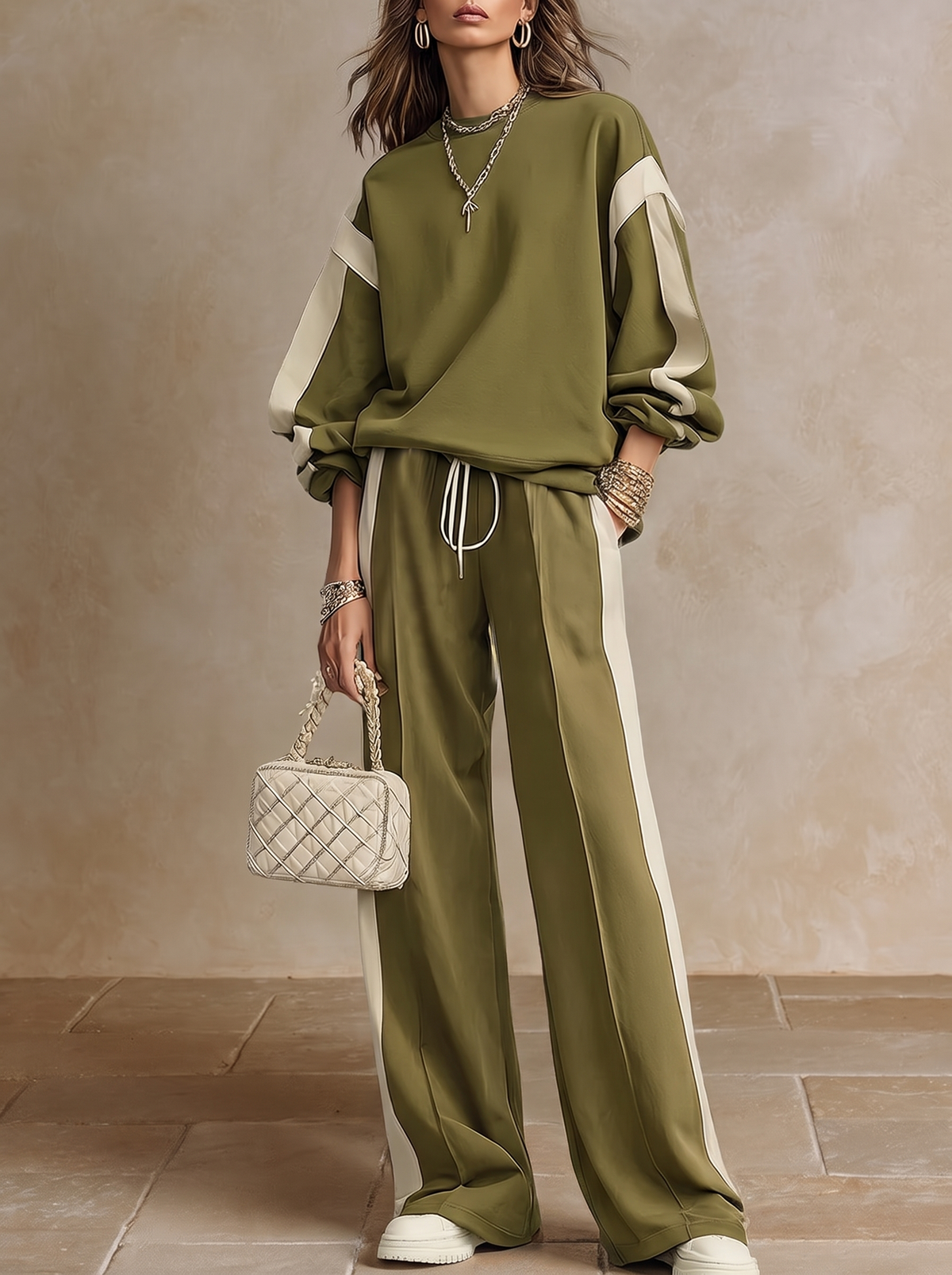 REAL | Conjunto casual verde oliva