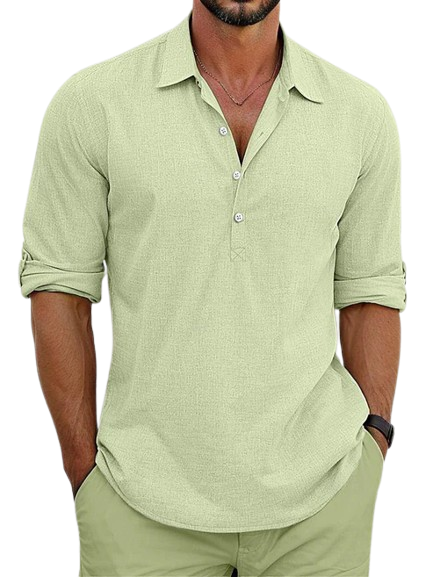 Archie | Camisa clásica de algodón y lino
