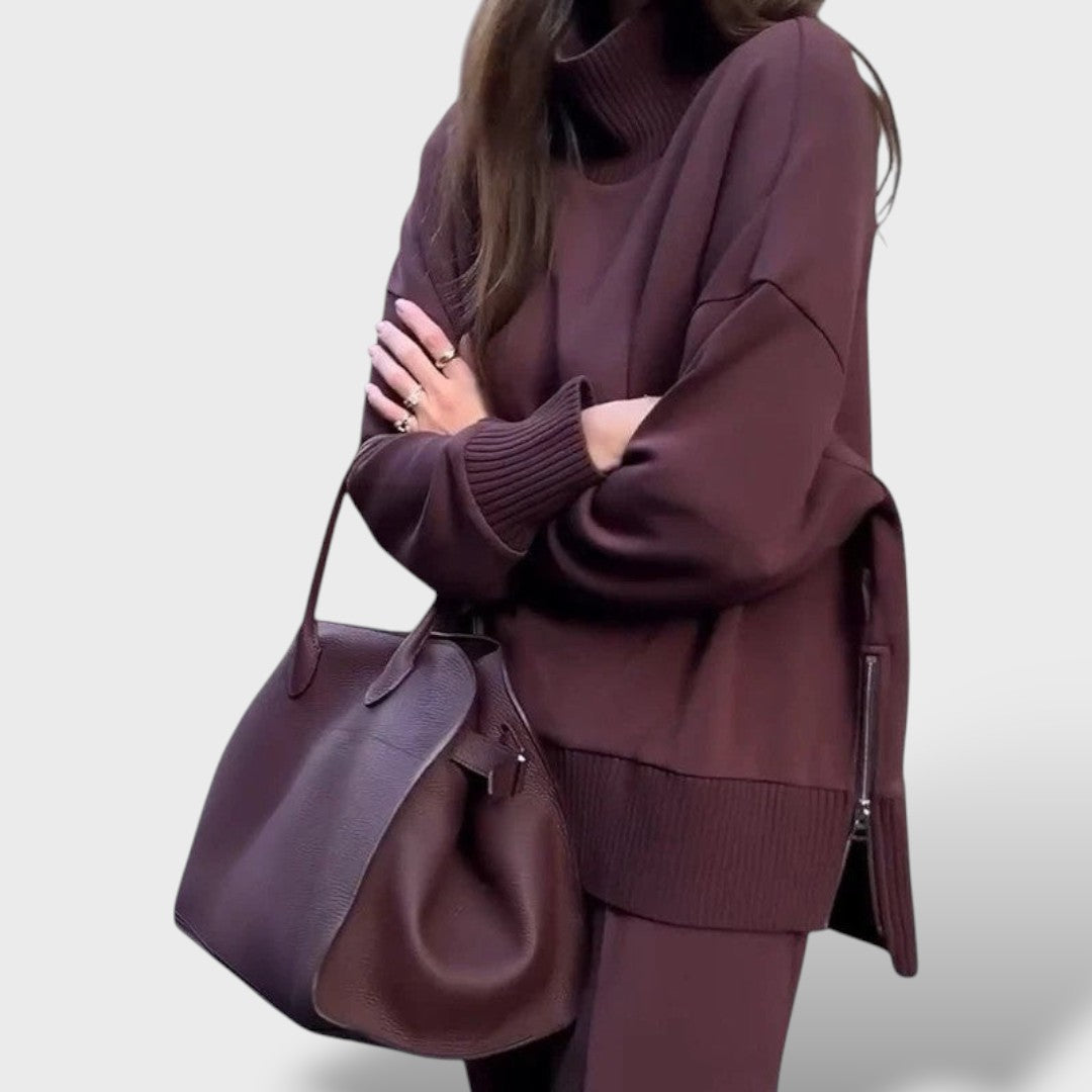 Conjunto acolchado de punto para mujer