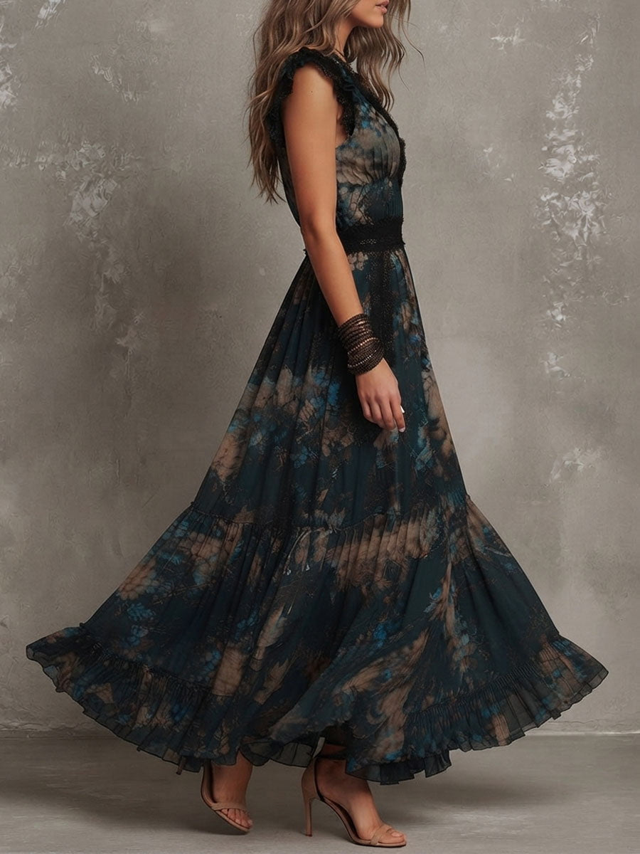 Angèle | Vestido largo floral a capas