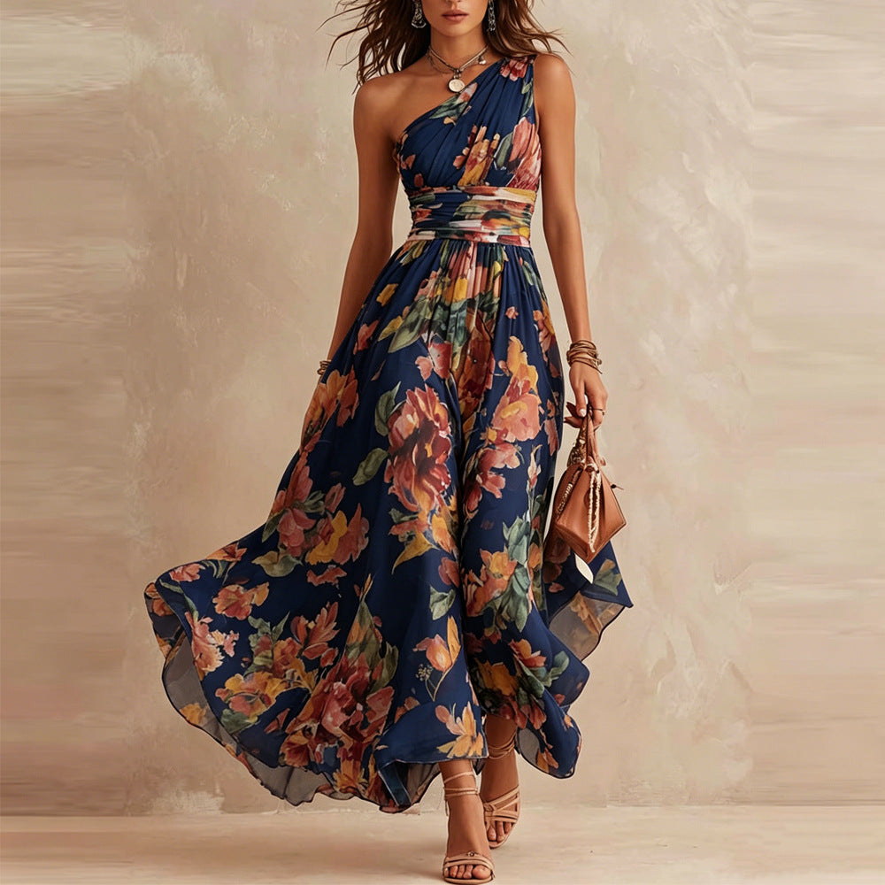 Félicie | Vestido largo asimétrico de chifón