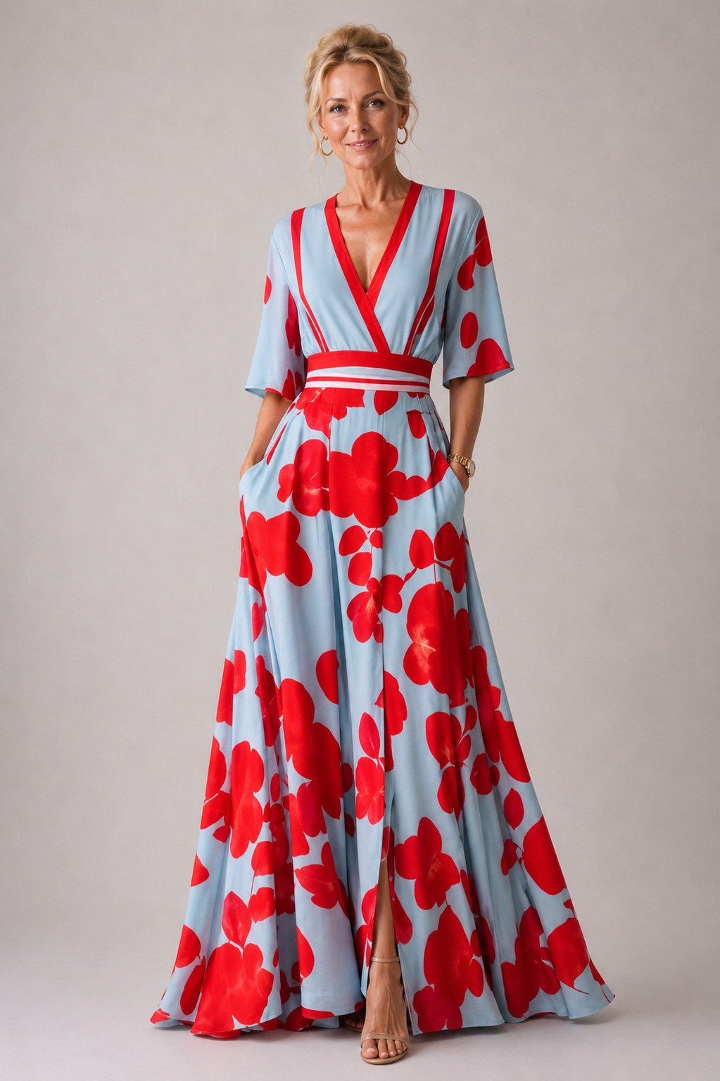 Julie | Vestido floral de manga tres cuartos