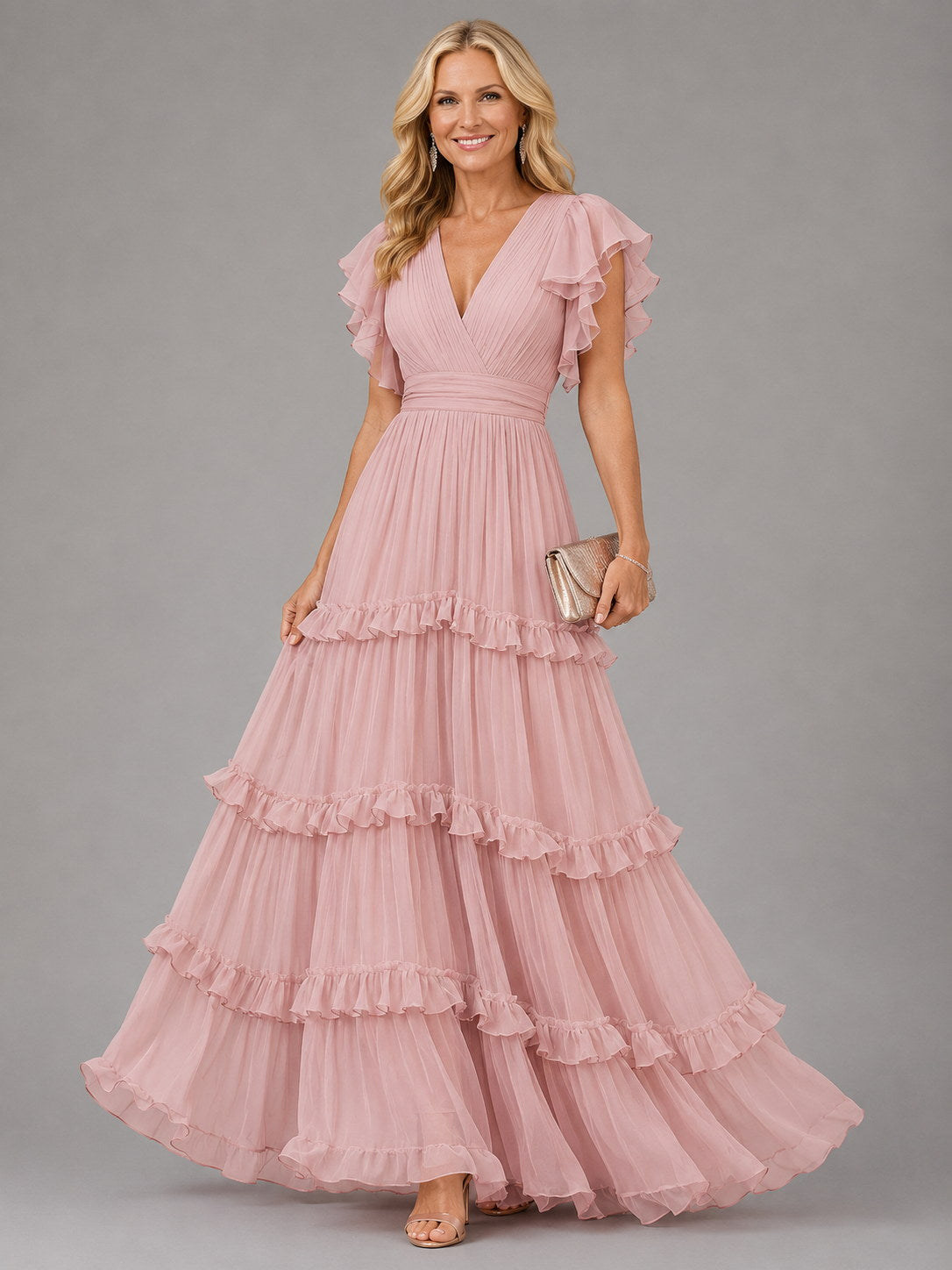 Suzette | Vestido largo rosa romántico