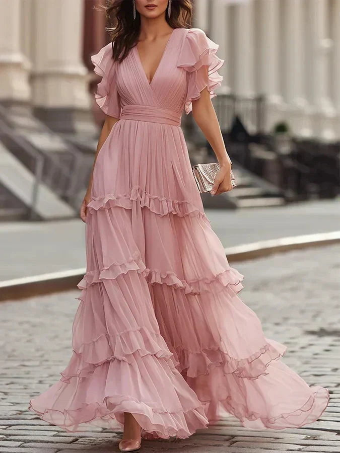 Suzette | Vestido largo rosa romántico