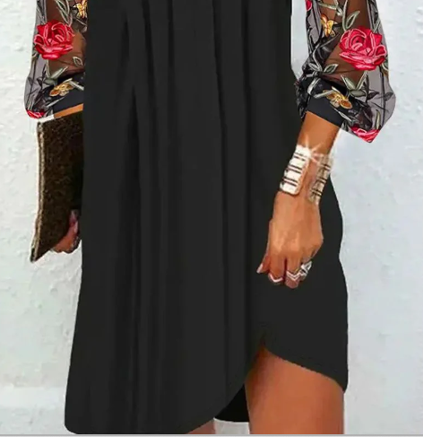 REAL | Vestido exclusivo con mangas florales