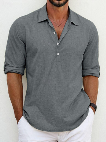 Archie | Camisa clásica de algodón y lino