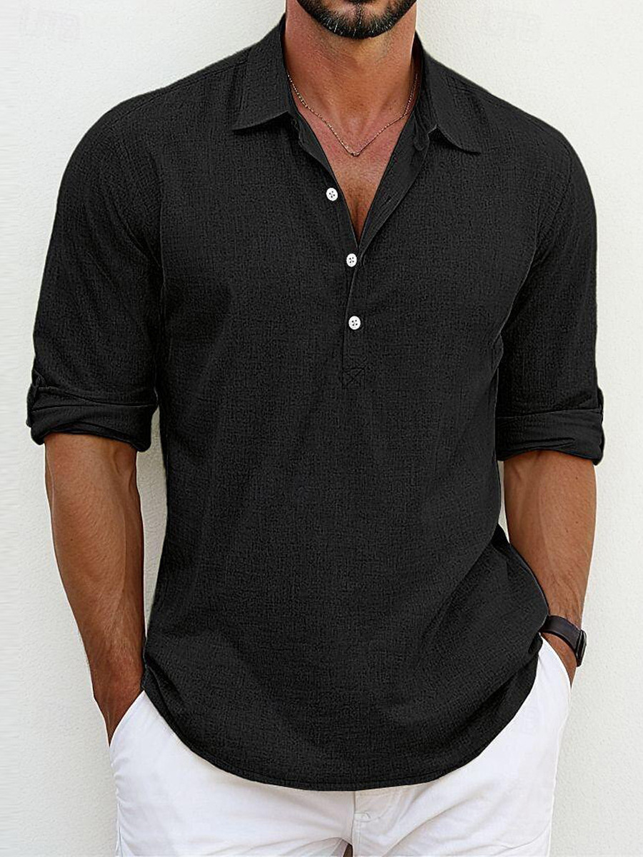 Archie | Camisa clásica de algodón y lino