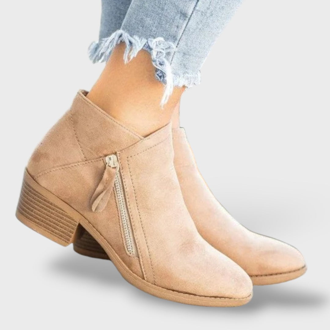 Botas de piel con soporte para mujer