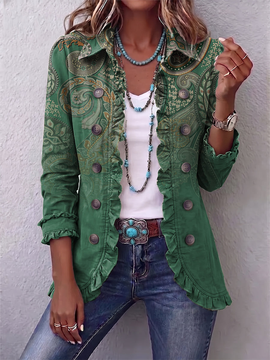 Cosima | Chaqueta bohemia paisley con volantes
