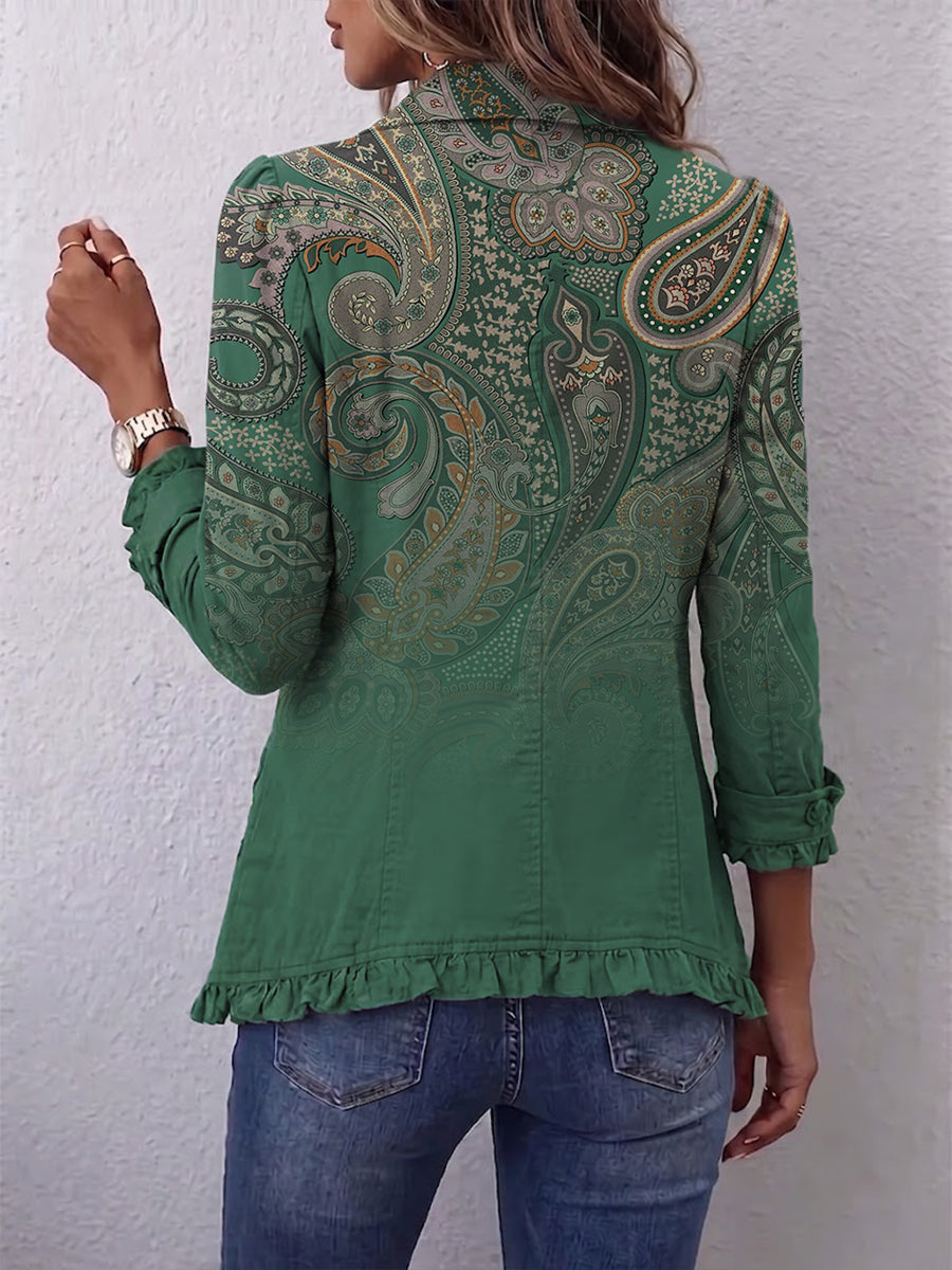 Cosima | Chaqueta bohemia paisley con volantes