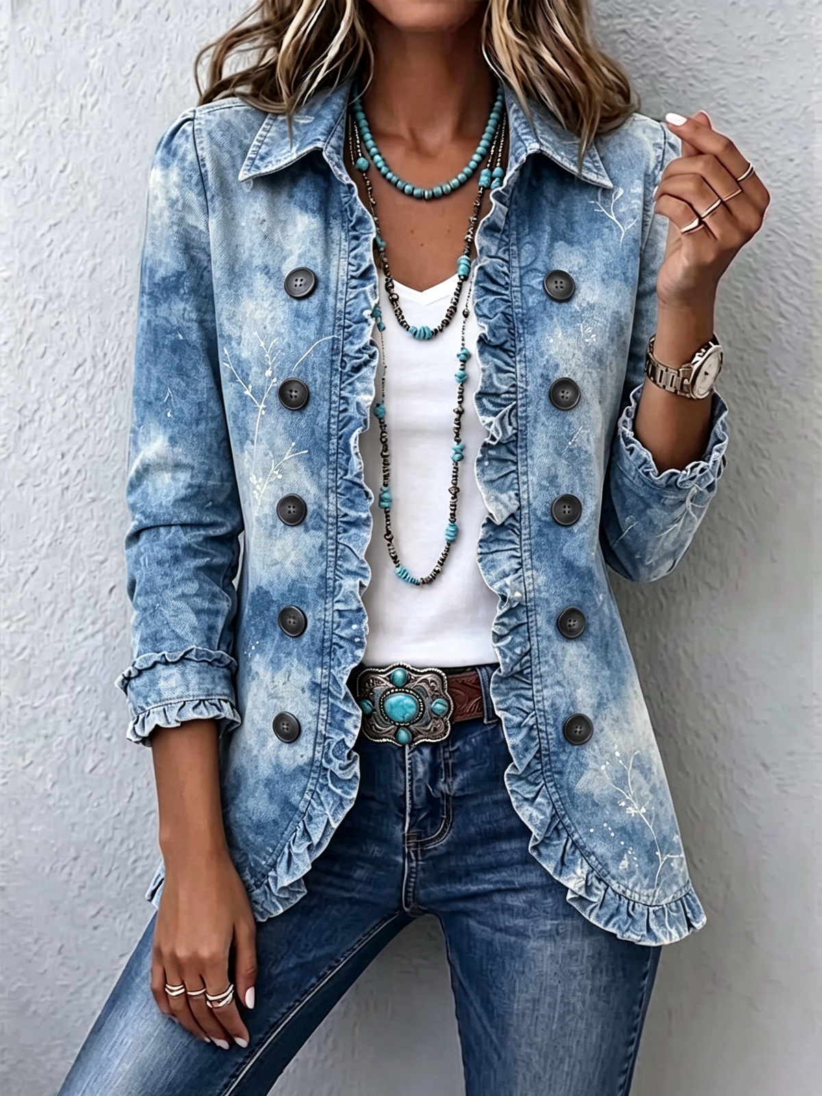 Ginevra | Chaqueta bohemia de estampado botánico