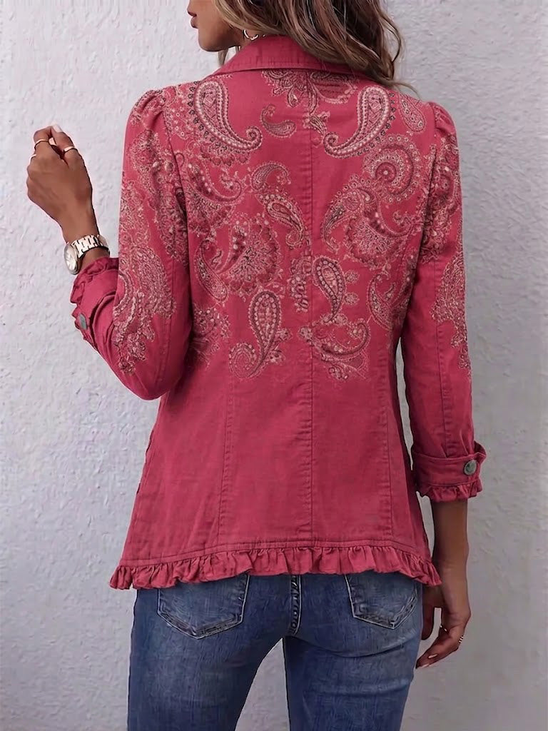 Isotta | Chaqueta vintage paisley con volantes