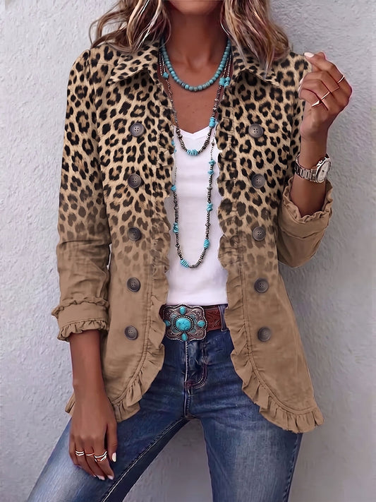 Donatella | Chaqueta de leopardo con volantes