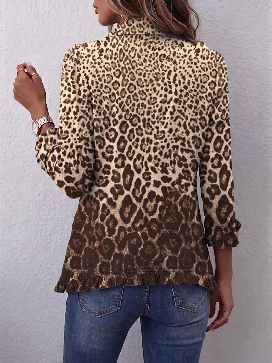 Ilaria | Chaqueta de leopardo con volantes